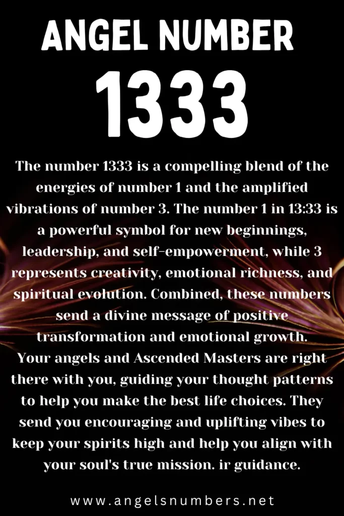 1333 angel number meaning
